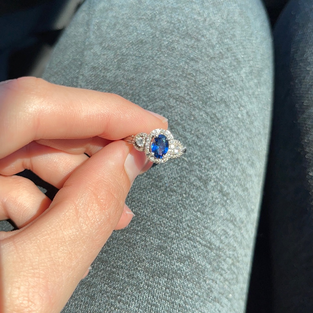 Blue Sapphire Diamond Ring